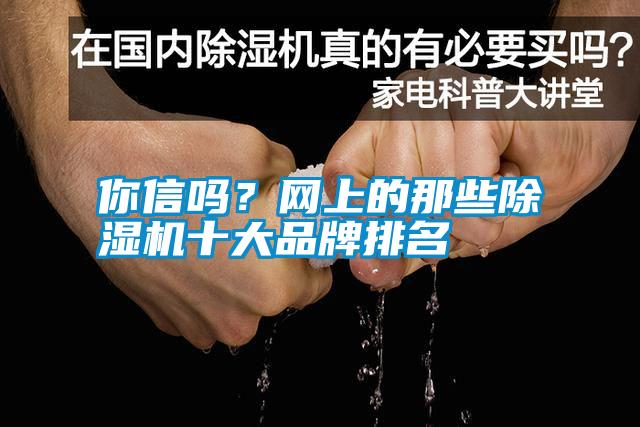 你信嗎？網上的那些除濕機十大品牌排名