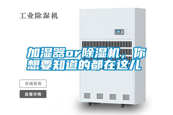 加濕器or除濕機(jī)，你想要知道的都在這兒