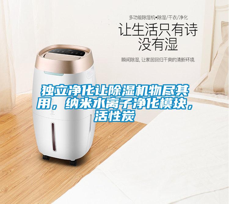 獨(dú)立凈化讓除濕機(jī)物盡其用，納米水離子凈化模塊，活性炭