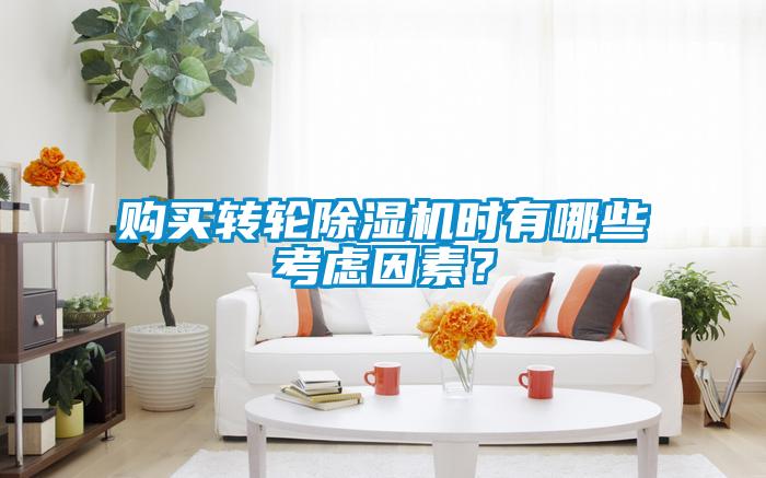 購買轉輪除濕機時有哪些考慮因素？