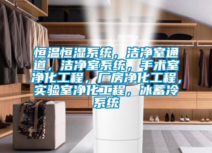 恒溫恒濕系統(tǒng)，潔凈室通道，潔凈室系統(tǒng)，手術(shù)室凈化工程，廠房?jī)艋こ?，?shí)驗(yàn)室凈化工程，冰蓄冷系統(tǒng)