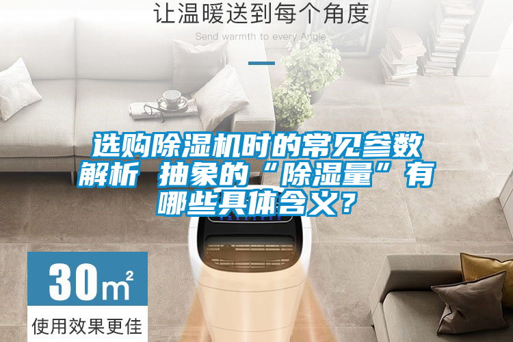選購除濕機(jī)時的常見參數(shù)解析 抽象的“除濕量”有哪些具體含義？
